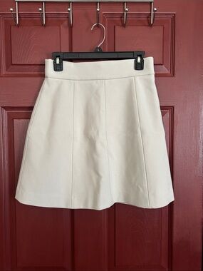 Halston Heritage Cream Mini A-Line Skirt